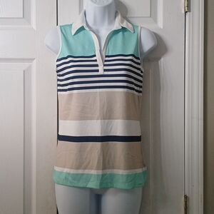 IZOD Golf sleeveless striped shirt  Sz XS EUC